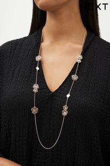 Gold Tone Floral Long Rope Necklace (C90070) | €13