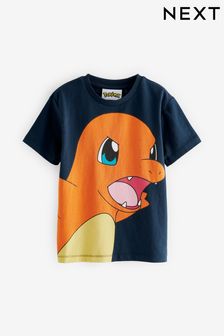 Marineblau/Charmander - Kurzärmeliges Pokemon T-Shirt (3-16yrs) (C90501) | 11 € - 16 €
