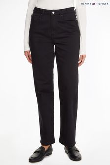 Tommy Hilfiger Classic Straight High Waisted Denim Black Jeans (C90510) | $198