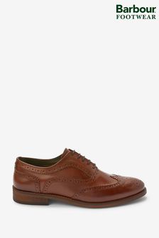 Mahogany Brown - Barbour® Isham Brogue Detail Modern Classics Shoes (C90553) | 974 د.إ