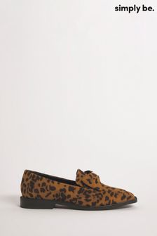 Simply Be Animal Extra Wide Fit Classic Loafers With Bow Trim (C90778) | 185 SAR