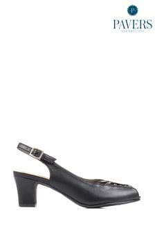 أسود - حذاء بكعب عالي لون كريم مفتوح الأصابع بحزام كاحل خلفي من Pavers (C90997) | 21 ر.ع
