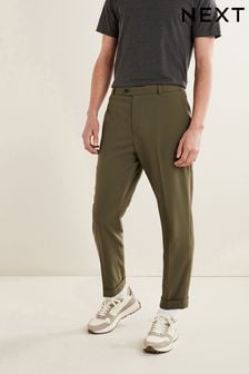 Зеленый хаки - Строгие брюки с однотонной отделкой спереди (C91007) | €8