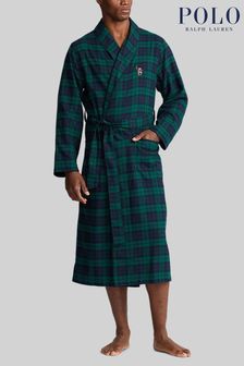 Polo Ralph Lauren Blue/Green Blackwatch Logo Bear Dressing Gown (C91029) | 235 €