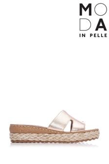 Moda in Pelle Natural Chunky Sandals With Woven Detail And Cross-Over Strap (C91181) | 94 €