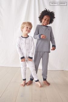The White Company Dinosaur & Stripe Set Of Two White Pyjamas (C91205) | AED177 - AED200
