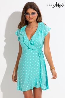 Niebieski - Sukienka Pour Moi z tkaniny Ecovero (C91352) | 225 zł