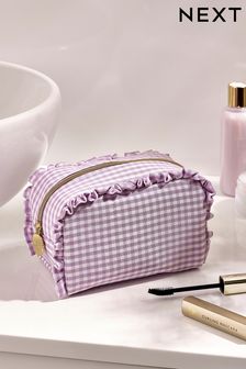 Violet lilas motif vichy - Sac de maquillage boxy (C91572) | 15€