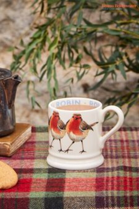 Emma Bridgewater Cream Birds Robin 1/2 Pint Mug (C91618) | $54