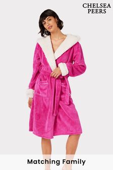 Chelsea Peers Pink Fleece Posh Dogs Print Hooded Dressing Gown (C91749) | €24