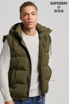 Superdry Surplus Goods Olive Hooded Everest Gilet (C91819) | €57