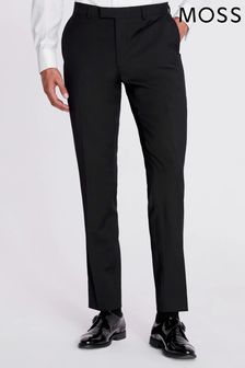 MOSS Slim Fit Black Dress Trousers (C91901) | 446 SAR