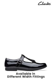 Clarks Black Teen Multi Fit Pat Scala Shoes (C91924) | €27