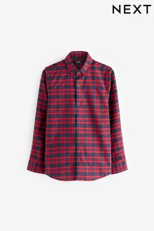 Red/Navy Blue Check Long Sleeve Oxford Shirt (3-16yrs) (C92061) | 6,760 Ft - 9,370 Ft