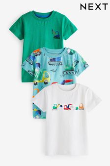  (C92216) | HK$148 - HK$183 藍色/綠色挖洞鞋 - 短袖人物T恤3件裝 (3個月至7歲)