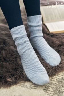 Pure Collection Blue Cashmere Blend Bed Socks (C92300) | 61 €