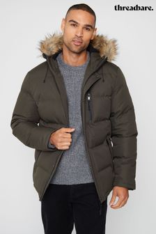 Threadbare Green Showerproof Hooded Padded Parka Jacket (C92500) | €44