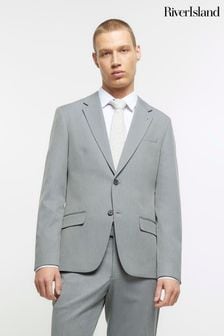 River Island Grey Skinny Twill Suit Jacket (C92521) | ₪ 327