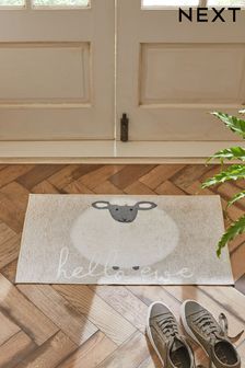 Natural Washable Sheep Slogan Doormat (C92770) | kr98
