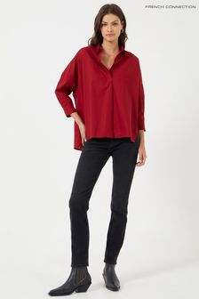 French Connection Red Poplin Side Split Shirt (C92800) | 65 €