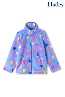 Hatley Purple Confetti Hearts Fuzzy Zip Up Fleece (C92822) | €44