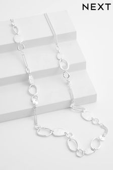 Silver Tone Recycled Metal Organic Shaped Rope Necklace (C92843) | $32
