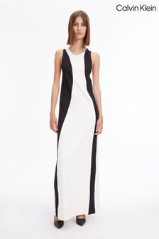 Белое платье с абстрактным принтом Calvin Klein (C92854) | €216