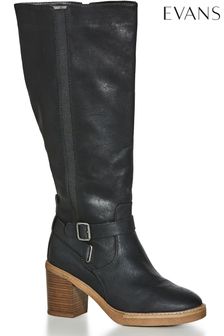 Evans Extra Wide Fit Marooke Black Long Boots (C92912) | €38