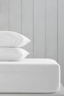 2 Pack White Cotton Rich Deep Fitted Sheet (C92929) | €34 - €53