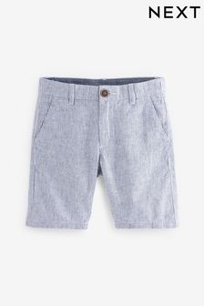 Blue Stripe Chino Shorts With Linen (3-16yrs) (C93330) | €6 - €9
