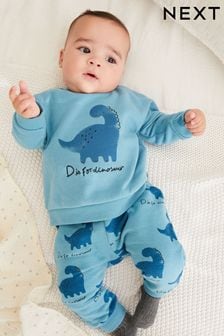 Dinozaur albastru - Set cu două piese bluză și pantaloni de sport pentru bebeluși (C93550) | 124 LEI - 141 LEI