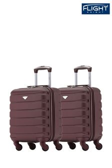 Бордовый + бордовый - Набор из 2 чемодан для ручной клади 45x36x20 см на 4 колесиках с абс-боксером Flight Knight Easyjet (C93706) | €119