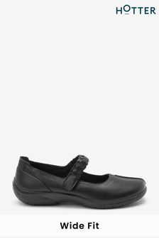 Hotter Black Shake II Touch Fastening Wide Fit Shoes (C93840) | €90