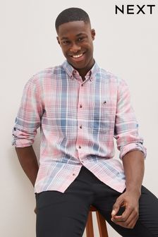 Pink Soft Touch Long Sleeve Check Shirt (C93907) | $48