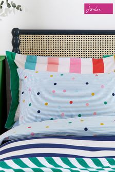 Joules Set of 2 White Rainbow Stripe Pillowcases (C93982) | €24.50