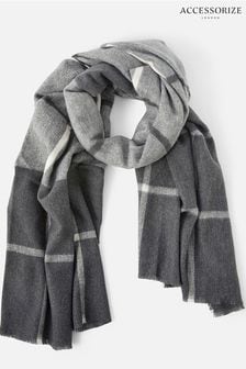 Accessorize Grey Carter Check Blanket Scarf (C94039) | €30