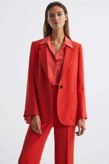 Reiss Coral Maia Single Breasted Split Sleeve Tailored Fit Blazer (C94057) | LEI 2,211