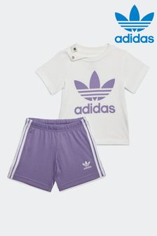 adidas originals Purple Shorts And T-Shirt Set (C94153) | $46