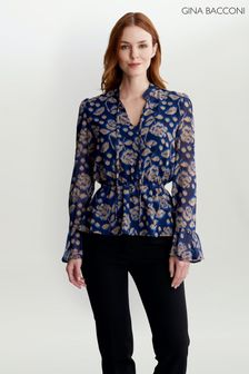 Gina Bacconi Blue Marielle Georgette Blouse With Tie Detail (C94278) | 67 €