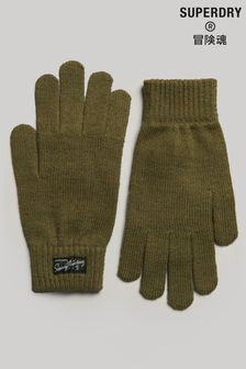 Superdry Vintage Klassische melierte Handschuhe, Olivgrün (C94354) | 22 €