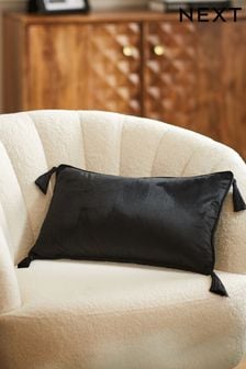 Black Rectangle Matte Velvet Cushion (C94358) | ₪ 33