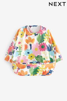 Bright Floral Baby Weaning And Feeding Sleeved Bib (6mths-3yrs) (C94382) | €12 - €13