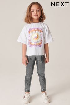 Silver Sparkle Leggings And T-Shirt Set (3-16yrs) (C94486) | €13 - €17.50
