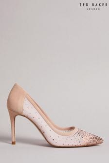 Ted Baker Ryalay Nude 105mm Diamante Court Shoes (C94538) | 188 €