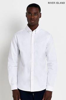 River Island White Slim Fit Oxford Shirt (C95069) | €12.50