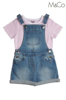 M&Co Blue T-Shirt and Dungaree Set (C95337) | €11.50 - €12.50