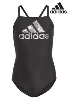 Schwarz - Adidas Junior Badeanzug mit großem Logo (C95503) | 14 €