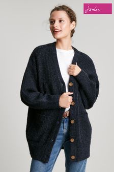 Joules Immy Flauschige Strickjacke in Relaxed Fit, Blau (C95776) | 94 €
