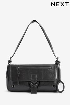 Black Utility Shoulder Baguette Bag (C96037) | €26