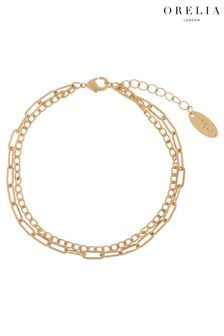 Orelia London Gold Plated Chain 2 Row Bracelet Pack